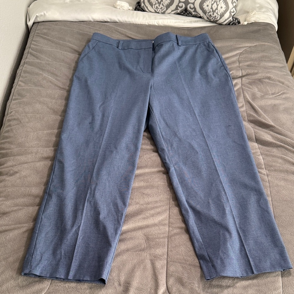 NWT LOFT womens Straight-Leg curvy Dress Pants in Slate Blue Sz 14